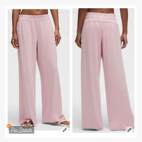 Lululemon BeCalm Mid-Rise Wide Leg Pants Pink Haze